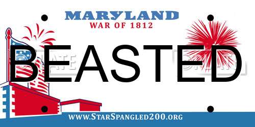 BEASTED Maryland License Plate