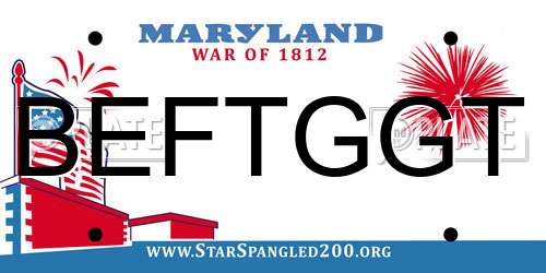 BEFTGGT Maryland License Plate