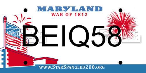 BEIQ58 Maryland License Plate