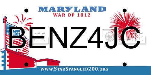 BENZ4JC Maryland License Plate