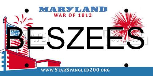 BESZEES Maryland License Plate