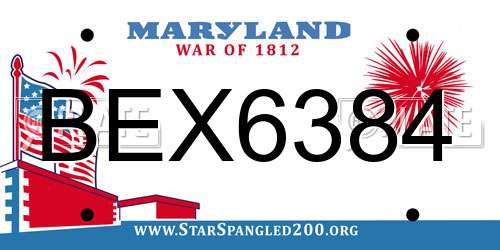 BEX6384 Maryland License Plate