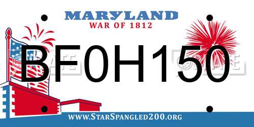 BF0H150 Maryland License Plate