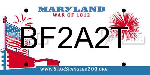 BF2A2T Maryland License Plate