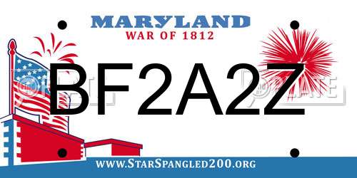 BF2A2Z Maryland License Plate