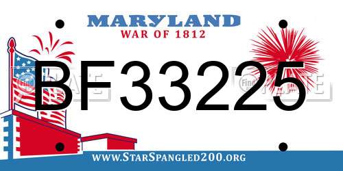 BF33225 Maryland License Plate