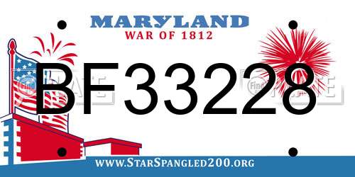 BF33228 Maryland License Plate