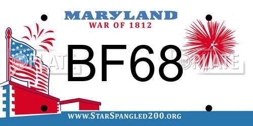 BF68 Maryland License Plate