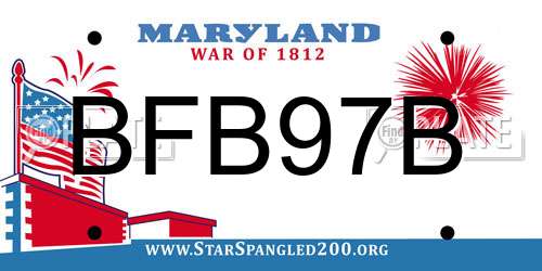 BFB97B Maryland License Plate