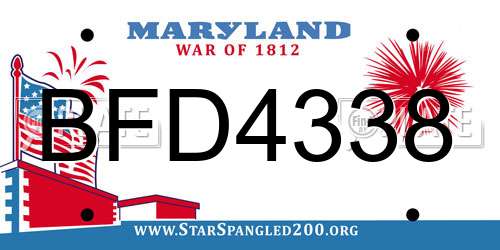 BFD4338 Maryland License Plate