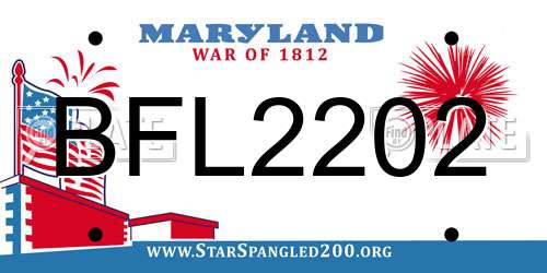 BFL2202 Maryland License Plate