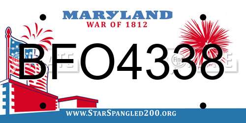 BFO4338 Maryland License Plate