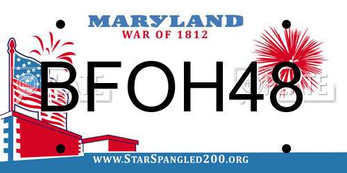 BFOH48 Maryland License Plate