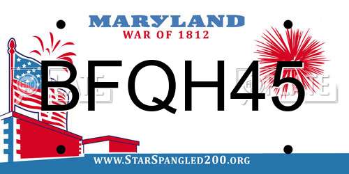 BFQH45 Maryland License Plate