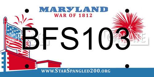 BFS103 Maryland License Plate