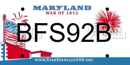 BFS92B Maryland License Plate