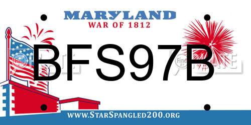 BFS97B Maryland License Plate