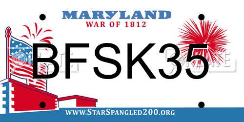 BFSK35 Maryland License Plate