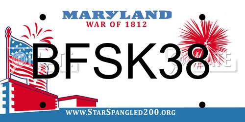 BFSK38 Maryland License Plate