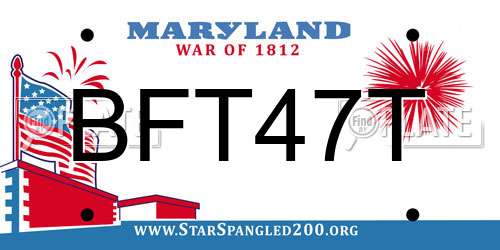 BFT47T Maryland License Plate