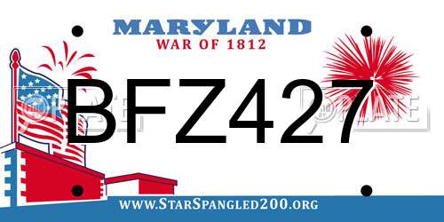 BFZ427 Maryland License Plate