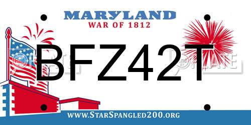 BFZ42T Maryland License Plate