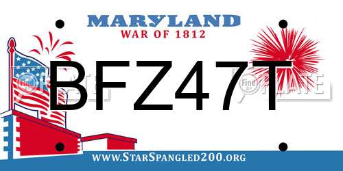 BFZ47T Maryland License Plate