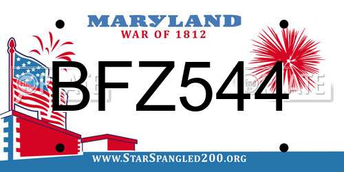 BFZ544 Maryland License Plate