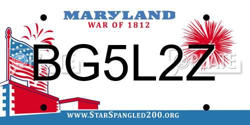 BG5L2Z Maryland License Plate