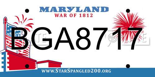 BGA8717 Maryland License Plate