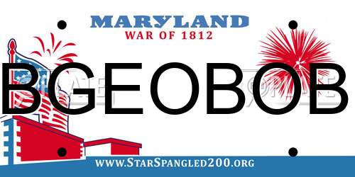 BGEOBOB Maryland License Plate