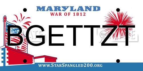 BGETTZT Maryland License Plate