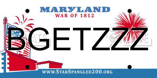 BGETZZZ Maryland License Plate