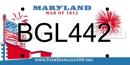 BGL442 Maryland License Plate