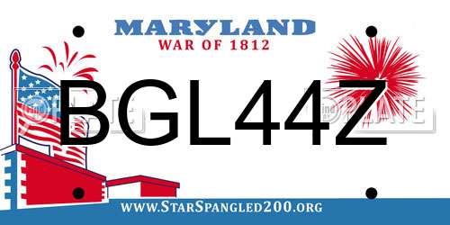 BGL44Z Maryland License Plate