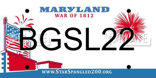 BGSL22 Maryland License Plate