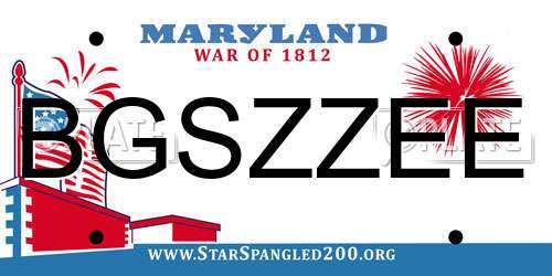 BGSZZEE Maryland License Plate