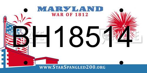 BH18514 Maryland License Plate