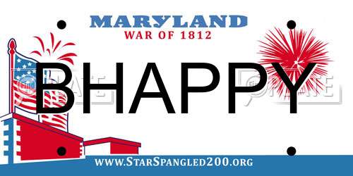 BHAPPY Maryland License Plate