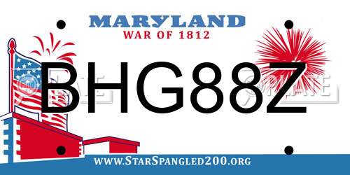 BHG88Z Maryland License Plate