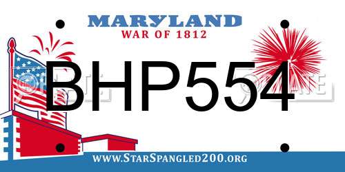 BHP554 Maryland License Plate