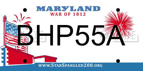 BHP55A Maryland License Plate