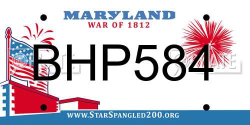 BHP584 Maryland License Plate