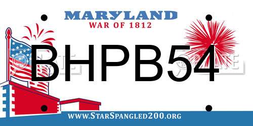 BHPB54 Maryland License Plate