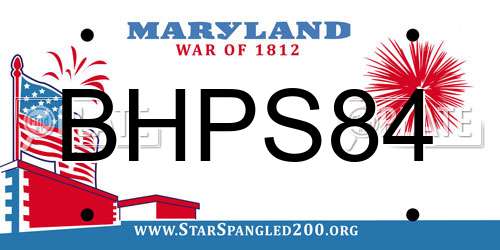 BHPS84 Maryland License Plate
