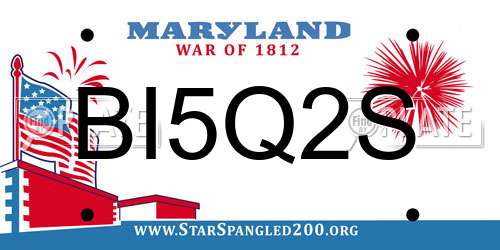 BI5Q2S Maryland License Plate