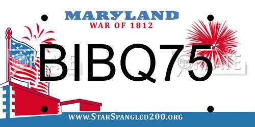 BIBQ75 Maryland License Plate