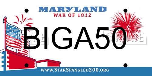 BIGA50 Maryland License Plate