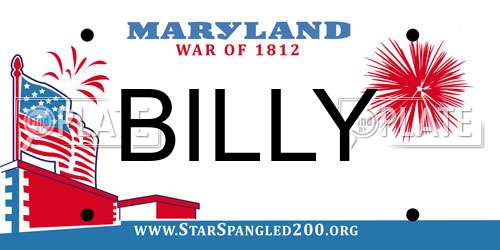 BILLY Maryland License Plate