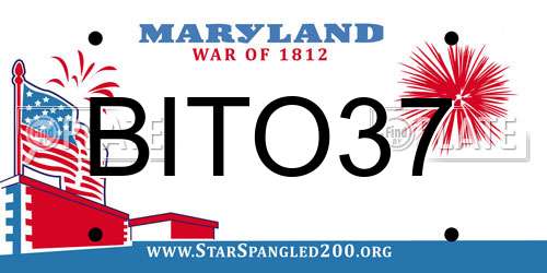 BITO37 Maryland License Plate